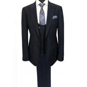Men's 3-Piece Dark Navy Slim Fit Suit