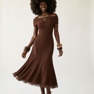 Elegant Knitted Lace Maxi Dress