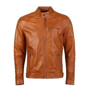Men's Caramel Brown Leather Jacket