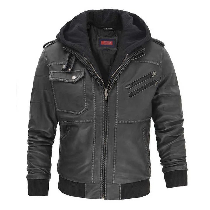 Men's Leather Bomber Jacket